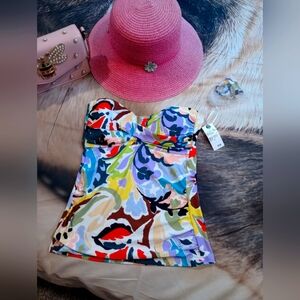 NWT Anne Cole vibrant multi-color swimsuit top